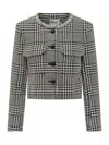 Self-portrait Wool Houndstooth Tailored Jacket Jackets Multicolor
