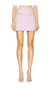 Self-portrait Self Portrait Lilac Stretch Viscose Blend Mini Skirt In Purple