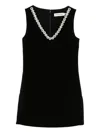Self-portrait Kristallverziertes Kleid Mit V-ausschnitt In Black