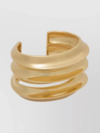 Self-portrait Cuff Earrings Band Wide Open Polished In Gold