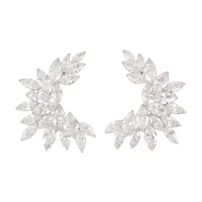 Self-portrait Cuff Earrings Self Portrait Metal Silver In Metallic