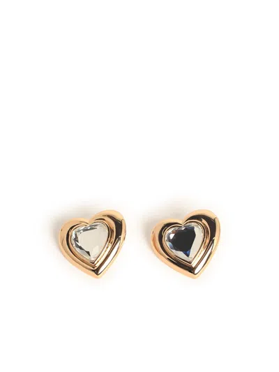 Self-portrait Cuore Gold-plated Brass Earrings