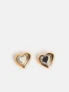 Self-portrait Cuore' Gold-plated Brass Earrings In Gold