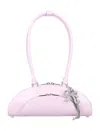 Self-portrait Curved Charm Shoulder Bag In Purple