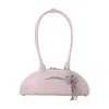 Self-portrait Curved Charm Shoulder Bag In Pink