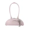 Self-portrait Curved Charm Shoulder Bag In Pink