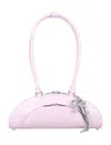 Self-portrait Curved Charm Shoulder Bag In Pink