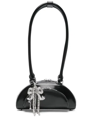 Self-portrait Curved Charm Shoulder Bag Self Portrait In Black