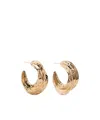 Self-portrait Self Portrait Gold Sculpted Hoop Earrings In Yellow