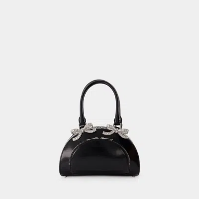 SELF-PORTRAIT CURVED MINI HANDBAG - SELF PORTRAIT - LEATHER - BLACK