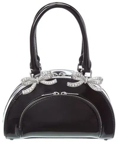 Self-portrait Curved Mini Leather Tote