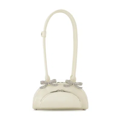 SELF-PORTRAIT CURVED MINI SHOULDER BAG - LEATHER - NEUTRAL