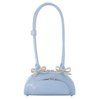 SELF-PORTRAIT CURVED MINI SHOULDER BAG - SELF PORTRAIT - LEATHER - BLUE