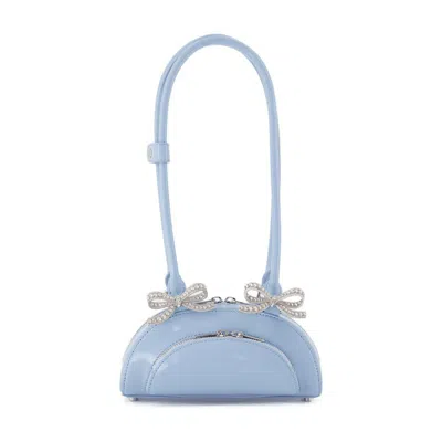 Self-portrait Curved Mini Shoulder Bag In Blue