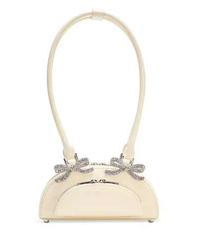 Self-portrait Curved Mini Shoulder Bag In Cream