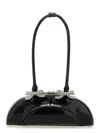 Self-portrait Black Leather Curved Shoulder Bag In Black