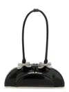 Self-portrait Black Leather Curved Shoulder Bag In Black