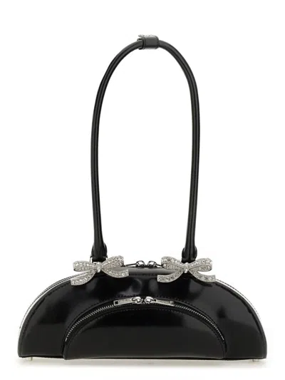 Self-portrait Curved Shoulder Bag In Black