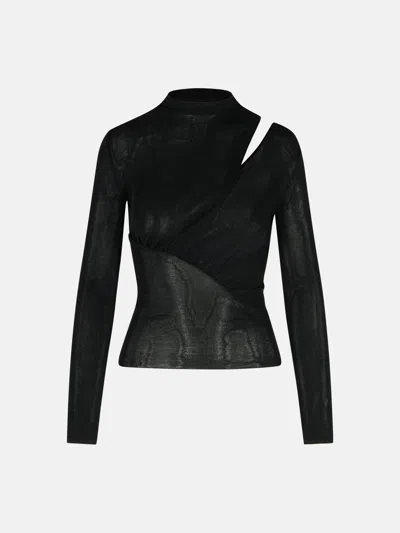 Self-portrait 'cut Out' Black Viscose Top