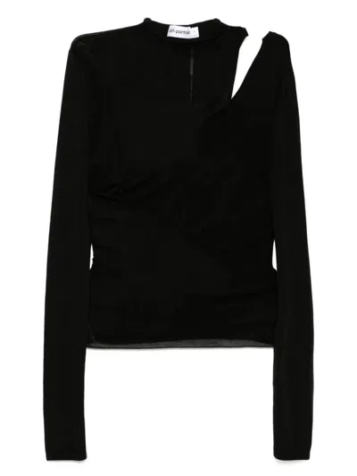 Self-portrait Cut-out Blouse In Black