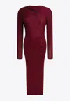 Self-portrait Midi Dress With Cut-out In Red