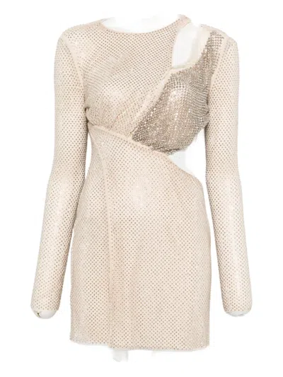 Self-portrait Cut-out Mini Dress In Neutral