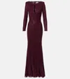Self-portrait Cutout Embellished Mesh Gown