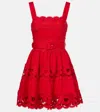 Self-portrait Cutout Linen And Cotton-blend Minidress