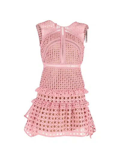 Pre-owned Self-portrait Cutout Mini Dress In Pink