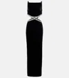 Self-portrait Cutout Velvet Maxi Dress In Black