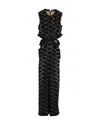 Self-portrait Cutwork Embroidered Jumpsuit In Black Polyester In Black