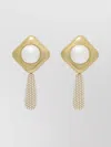 Self-portrait Dangling Pearl Drop Earrings In Yellow