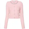 Self-portrait Crystal-embellished Cardigan In Nude