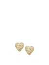 Self-portrait Decorated Heart Earrings In Gold