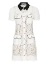 Self-portrait Delicate Lace Dress With Structured Pockets In White