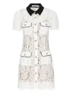 Self-portrait Delicate Lace Dress With Structured Pockets In White