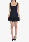 Self-portrait Short Blue Dress With Floral Applique Self Portrait In Blue