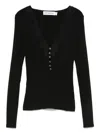 Self-portrait Black Lace Trim Knit Top Tops Black In Black
