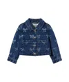 Self-portrait Denim Bow Printed Jacket In Blue