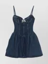 Self-portrait Mini Denim Dress With Crystal Application