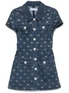 Self-portrait Bow-embellished Denim Mini Dress