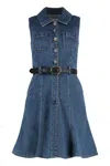 Self-portrait Dress Featuring Belted Waist And Front Pockets