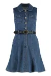 Self-portrait Dress Featuring Belted Waist And Front Pockets