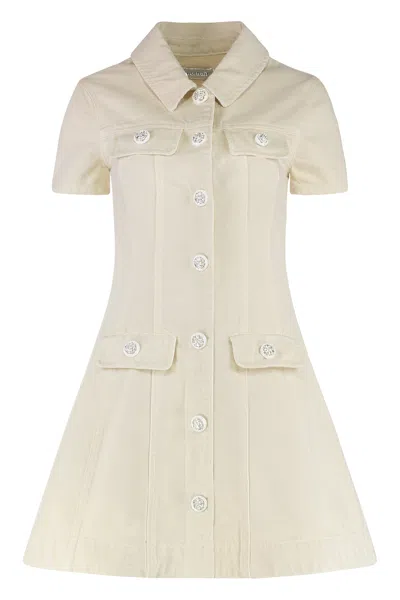 Self-portrait Denim Dress In Neutral