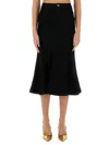 Self-portrait Denim Flared Midi Skirt