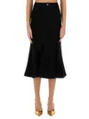 Self-portrait Denim Flared Midi Skirt