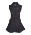 Self-portrait Denim Flared Mini Dress In Black