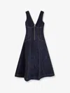 Self-portrait V-neck Denim Midi Dresses In Blue