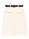 Self-portrait Denim Midi Skirt In Neutral