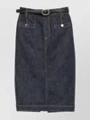 Self-portrait Indigo Denim Midi Skirt